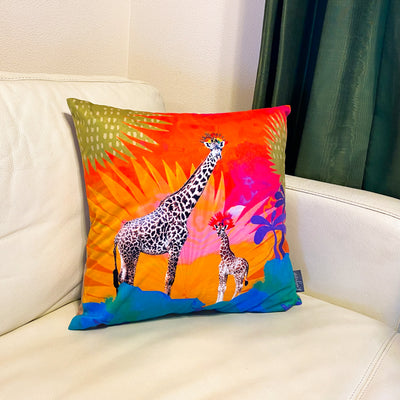 Rainbow Giraffe Explorer Cushion Cover