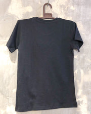 Kids Black T with Floral Giraffe Print