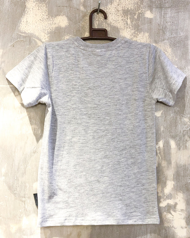 Kids Grey T with Floral Cheetah Print