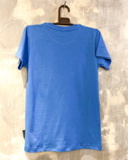 Kids Blue T with Floral Cheetah Print