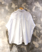 Oversized Shirt in White with Brown Zebra Print