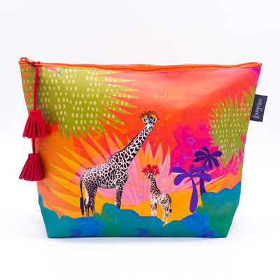 Rainbow Giraffe Pouch - Large size with Tassel