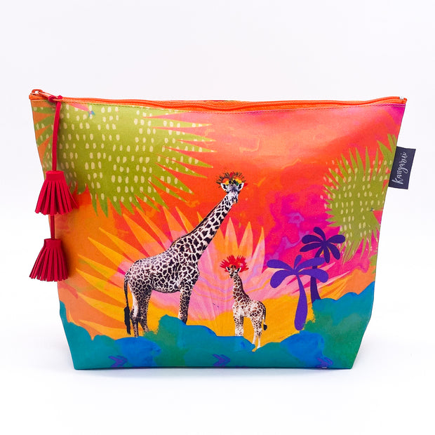 Rainbow Giraffe Pouch - Large size with Tassel