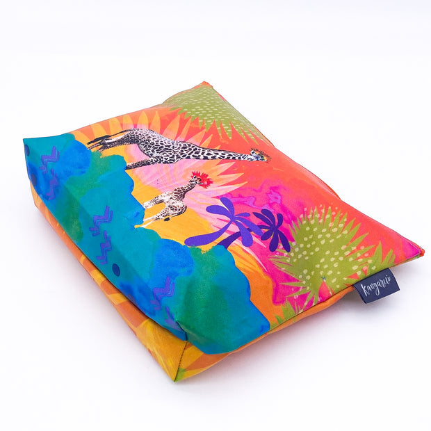 Rainbow Giraffe Pouch - Large size with Tassel