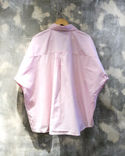 Oversized Shirt in Pink with White Fish Print