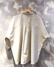 Oversized Shirt in Beige with Brown Palm Tree Print