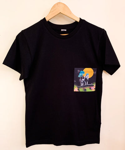Unisex Black T with Stand Tall Simba Pocket