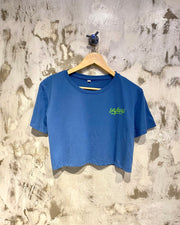 Crop Top T - Shirt Blue safari print