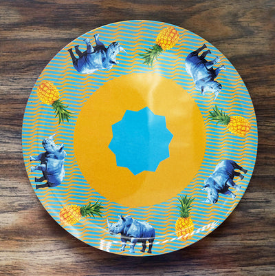 Pineapple Rhino Large Adventure Plate