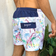 Unisex shorts with Summertime Giraffe print
